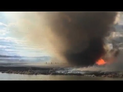 Firefighter Narrowly Escapes Firenado