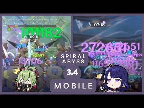 spiral abyss 3.4 on mobile | floor 12 | kuki hyperbloom + raiden hypercarry | #genshinimpact