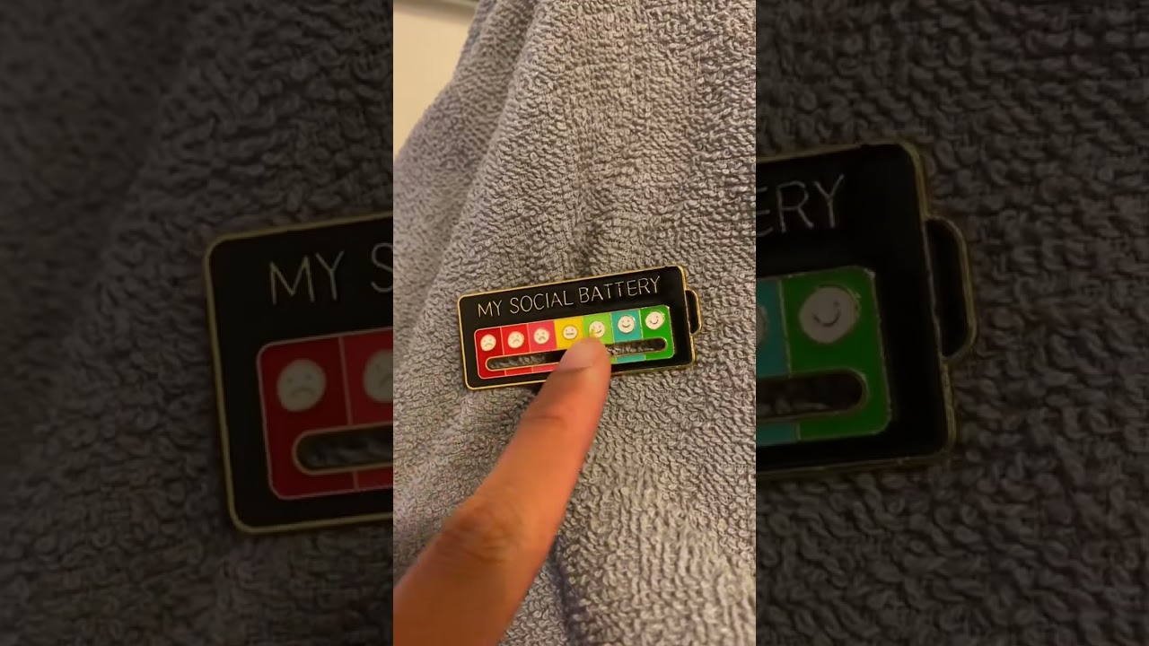 Your social anxiety found it’s new best pin 😳 #socialbatteryranout #socialbatterypin #emotions