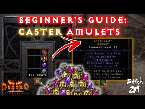 Crafting Caster Amulets! Basic Beginner's Guide And Crafting 50 For GG Rolls! - Diablo 2 Resurrected
