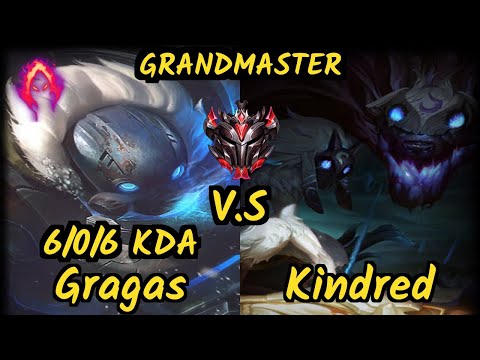 SKT T1 Haru (GRAGAS) vs KINDRED - 6/0/6 KDA JUNGLE GAMEPLAY - KR Ranked GRANDMASTER