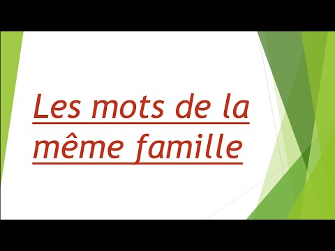Les mots de la même famille