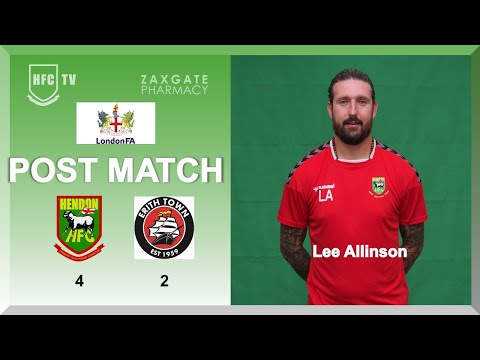 Lee Allinson post match v ERITH TOWN - 1 November 2022