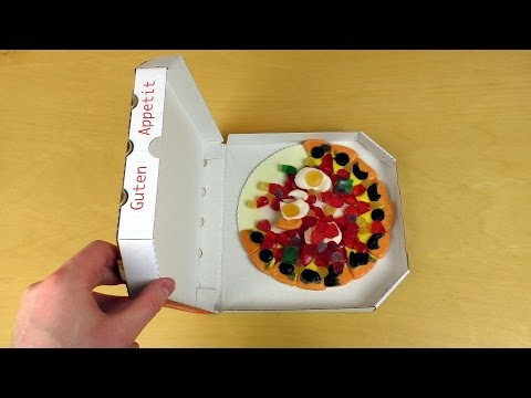 Gummibärchen-Pizza vs. echte Pizza