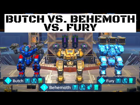 BEHEMOTH vs FURY vs BUTCH-War Robots Wr