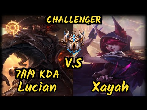 Shynon (LUCIAN) vs XAYAH - 7/1/9 KDA BOTTOM ADC CHALLENGER GAMEPLAY - NA