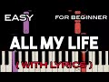 ALL MY LIFE ( LYRICS ) - AMERICA | SLOW & EASY PIANO