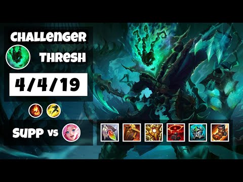 Thresh Challenger Gameplay S11 Replay 11.13 Support (4/4/19) - EU