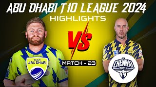 Team Abu Dhabi VS Chennai Brave Jaguars