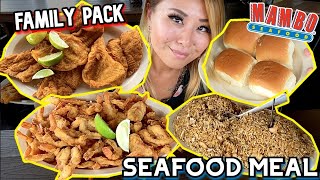 ENTIRE SEAFOOD FAMILY PACK MEAL at Mambo's Seafood in Houston, TX!! #RainaisCrazy