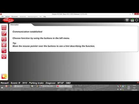 Delphi Ds 150 - Renault Scenic 3 - Rear brake - Activation Maintenance Mode