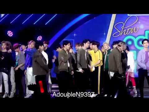 GOT7 & Wanna One & Stray Kids moment on Music core stage 20180331