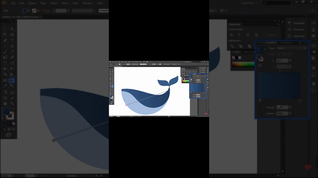 Adobe illustrator Fish logo #shortsvideo