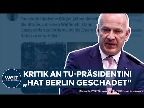 BERLIN: Antisemitische Likes - Scharfe Kritik von CDU-Bürgermeister Kai Wegner an TU-Präsidentin