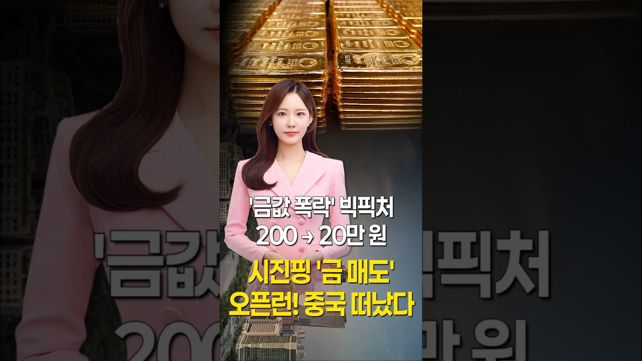 '금값 폭락' 200 → 20만 원 빅픽처…시진핑 '금 매도' 오픈런! 중국 떠났다 #1분뉴스