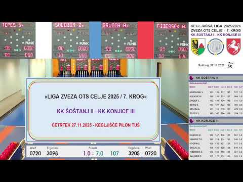 LIGA ZVEZA OTS CELJE / 7. KROG / KK ŠOŠTANJ II - KK KONJICE III / 27.11.2025