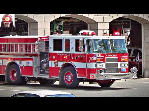 Cambridge Fire Engine 11 Responding From Quarters