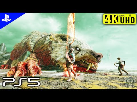 (PS5) GIANT DOG Garm vs KRATOS [4K 60FPS] God of war Ragnarok Gameplay GMGOW - PART 2