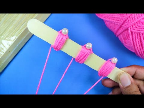 Easy DIY Wool Flower Making Using Ice-cream Stick | ice cream stick craft ideas | DIY Craft
