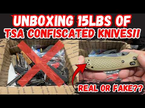 Unboxing 15LBS of Confiscated TSA Knives!  Knife Gems Found!