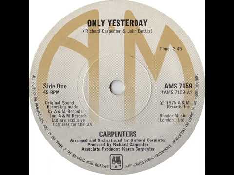 UK New Entry 1975 (87) Carpenters - Only Yesterday