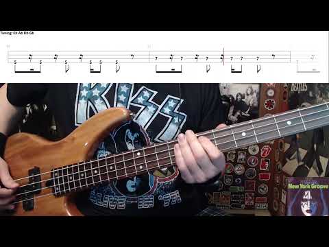 New York Groove by Ace Frehley - Bass Cover with Tabs Play-Along