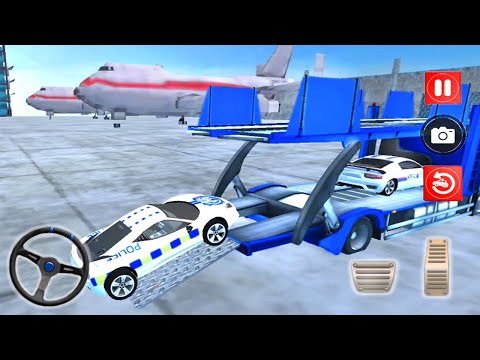 Grand US Police Car Transport Truck: Parking Game - Multi Trailer Truck Driving - Android Gameplay