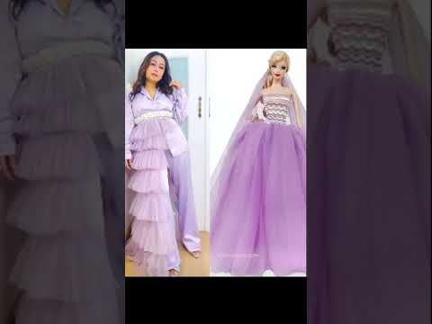 Neha Kakkar and Barbie 💃same colour dress👗#cindrella song❣️