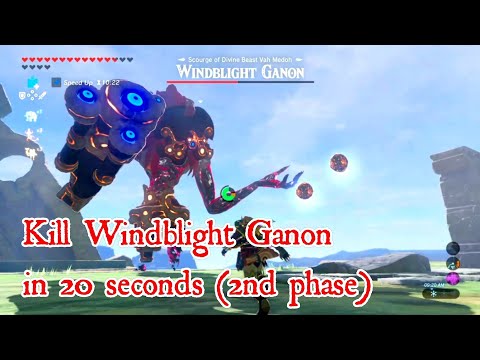 Zelda BOTW: How to Kill Windblight Ganon second phase battle in less than 20 seconds - Vah Medoh