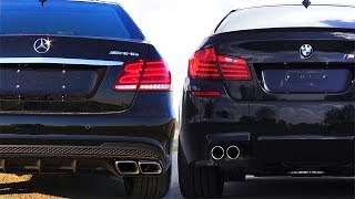 Mercedes E63 AMG vs BMW M5 F10 Review Impressions SOUND Onboard Acceleration Revs V8 Turbo W212 2014