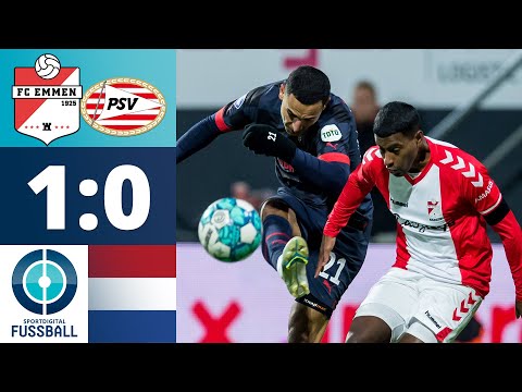 Böser Tritt von Mauro Junior - PSV stolpert über Kellerkind Emmen | FC Emmen - PSV Eindhoven