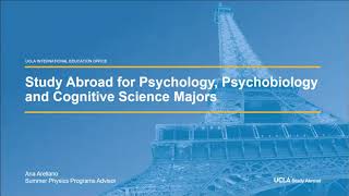 Study Abroad for Psychology, Psychobiology, and Cognitive Science Majors - GLOW 2020