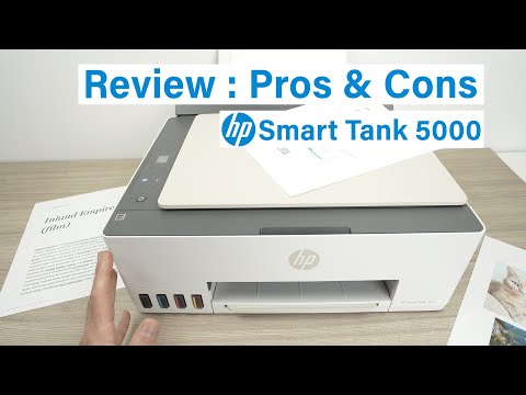 HP Smart Tank 5000 Wireless All-in-One Ink Tank Printer, Scanner, Copier with 2 Years of Ink Included, Best-for-Home, Cartridge-Free, Refillable, AI-Enabled, an EcoTank Alternative (5D1B6A) video review thumbnail