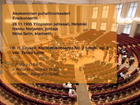 B. H. Crusell:  Klarinettikonsertto No. 2 f-molli, op. 5