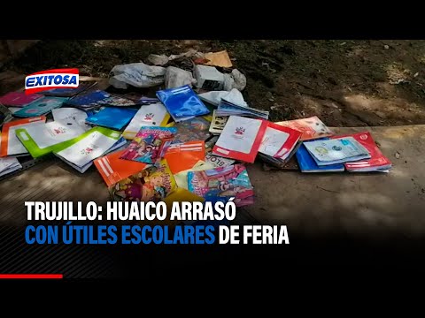 Útiles arrasados por huaico