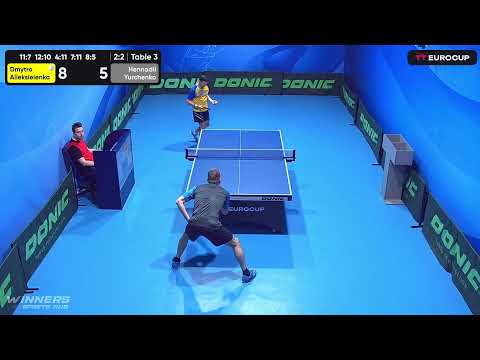 13:40 Dmytro Alieksieienko 3-2  Hennadii Yurchenko 26.04.2023 TT Euro.Cup Ukraine Master. Table 3