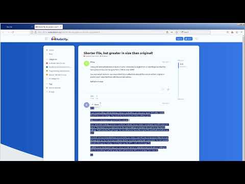 Audacity can't shorten mp3 files without increasing filesize! Check out FFmpeg instead.