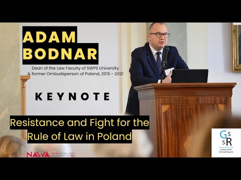 Adam Bodnar's GSSR Keynote on Resistance and Fight for the Rule of Law in Poland