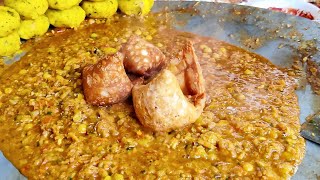 Spiciest Tawa Samosa Chaat ! Indian Street Food
