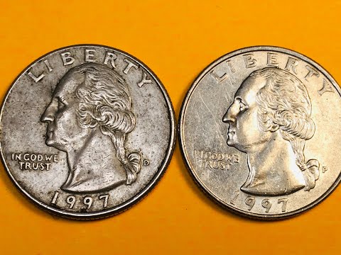 US 1997 Quarter Dollars - Used - Circulated - United States - Worth 25 Cents - Denver - Philadelphia