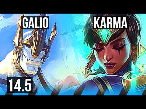 GALIO vs KARMA (MID) | 600+ games, 3/2/7 | KR Master | 14.5