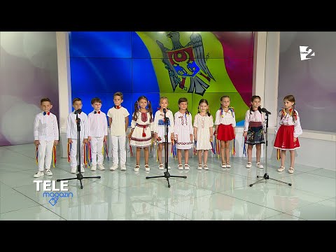 Emotional. The anthem "Our Language", recited by a group of children, wearing the tricolor on the...
