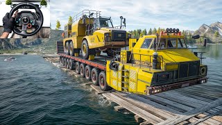 SnowRunner - Transporting a Oversized Truck Load With MAZ 7907 | Logitech G29 Gameplay
