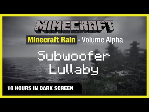 🎧  Minecraft Rain | Subwoofer Lullaby | Minecraft Music | 10 Hours in Dark Screen