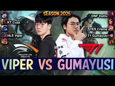 HLE Viper vs T1 Gumayusi - Viper SENNA vs Gumayusi CAITLYN ADC - Patch 25.10 KR Ranked | lolrec
