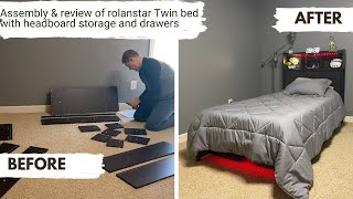 Assembly & Review: Rolanstar Twin Bed Frame with Storage Headboard, Drawers and Charging Station