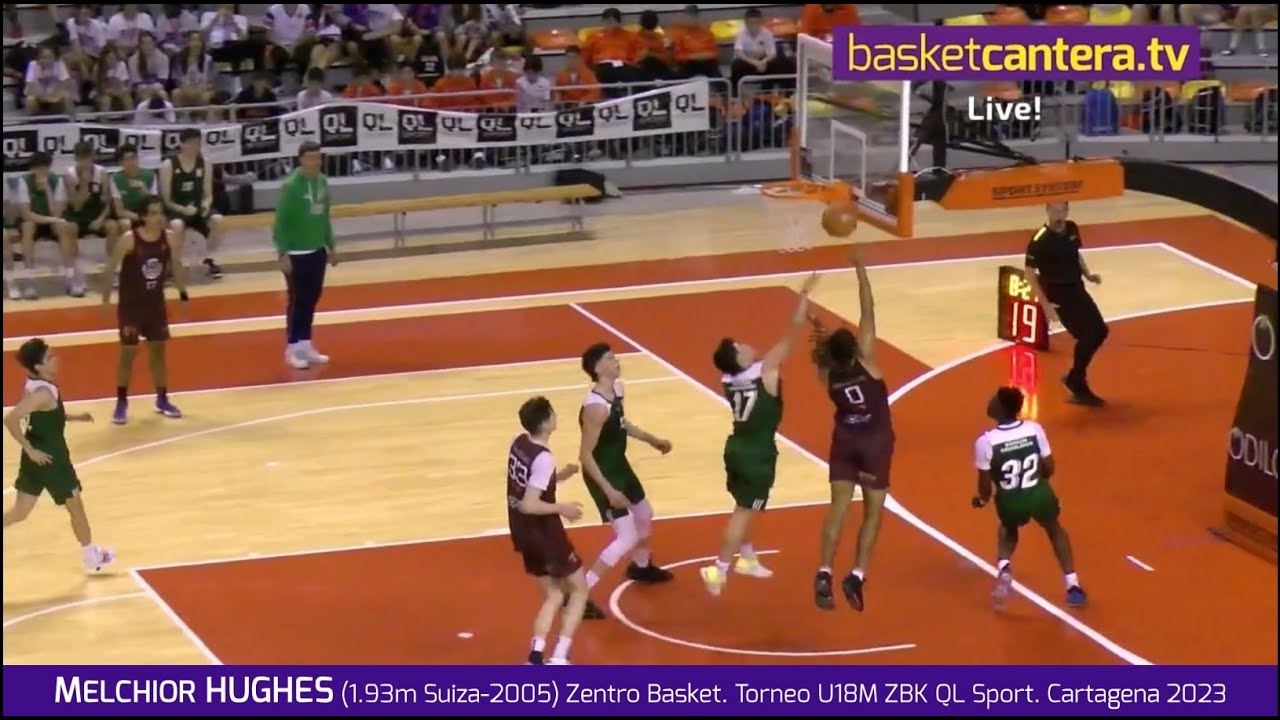MELCHIOR HUGHES (1.93m Suiza-2005) Zentro Basket. Torneo U18M ZBK QL Sport. Cartagena 2023.