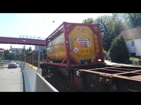 Nákladní vlak ČD Cargo 123 001 0 Kolín zastávka