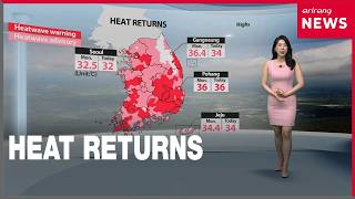 [Weather] Heat returns, passing rain in central areas
