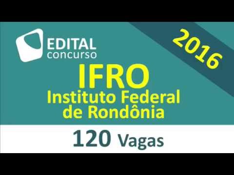 Edital Concurso IFRO 2016 Instituto Federal de Rondônia - RO